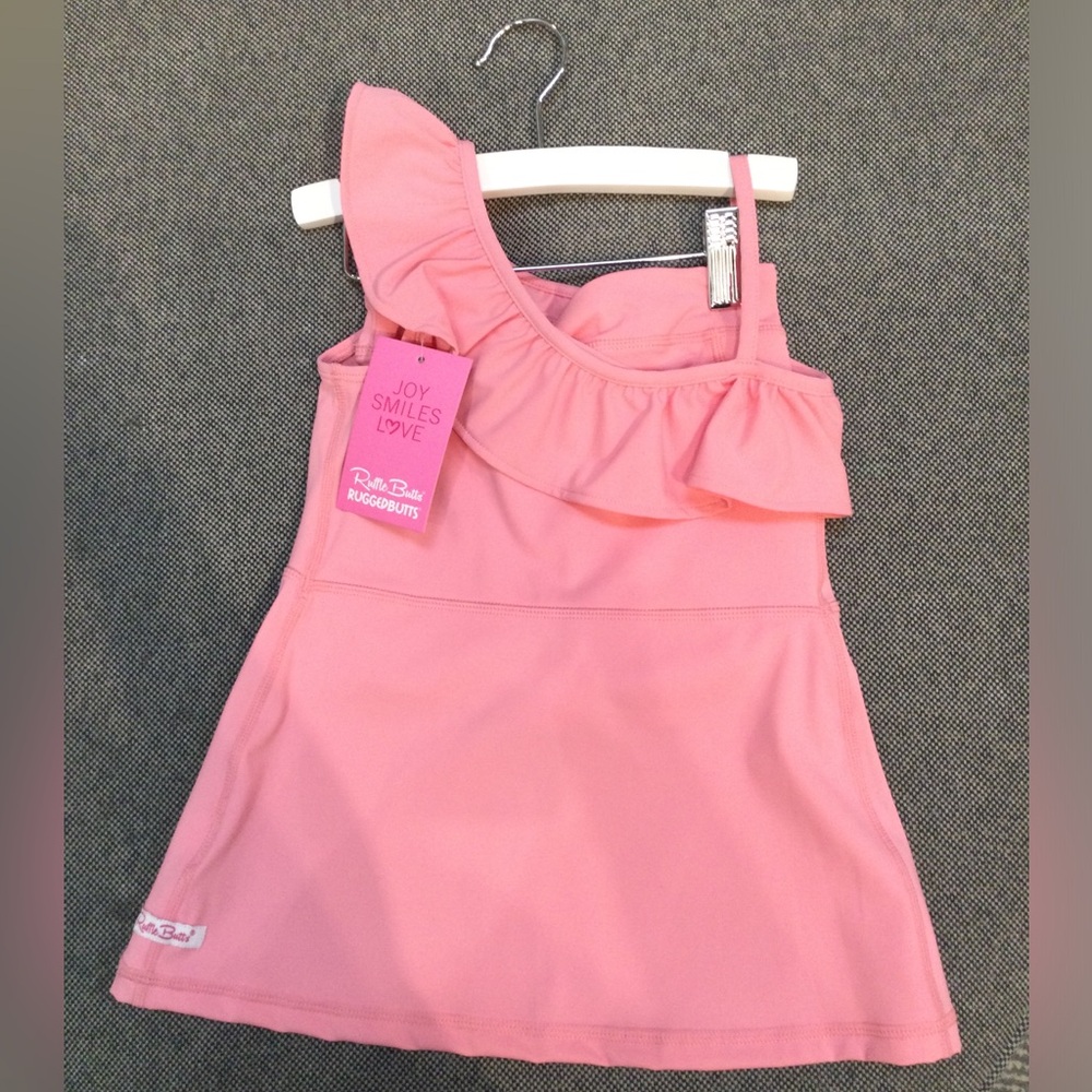 Ruffle Butts Swim Dress with Shorts Pink